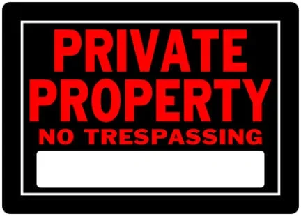 10 X 14 BLACK AND RED PRVTE PRPRTY SGN