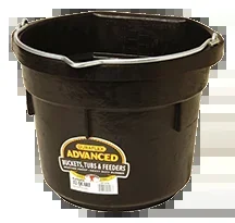 12 Quart Flatback Rubber Livestock and Horse Bucket