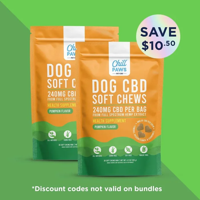 (2) 240MG DOG CBD SOFT CHEWS BUNDLE PUMPKIN FLAVOR
