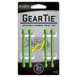 4-Pack 3-Inch Gear Tie, Lime Green