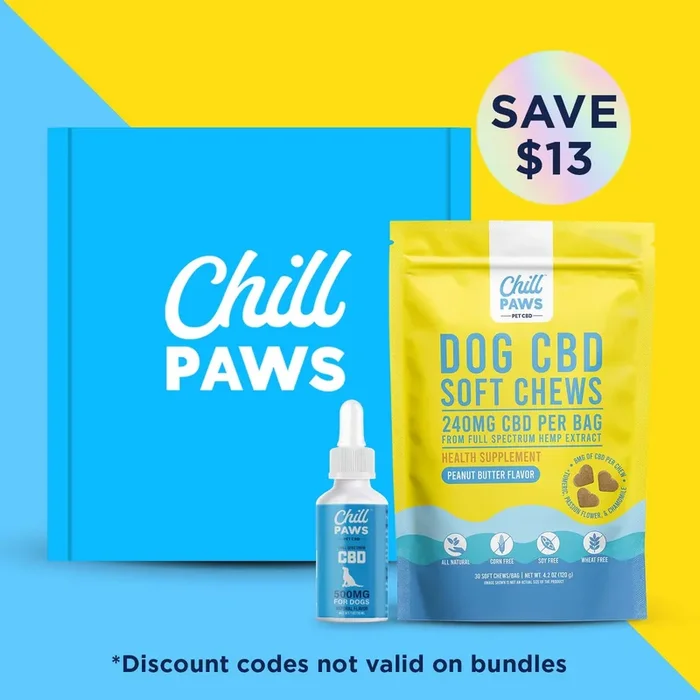 500MG FULL SPECTRUM CBD OIL + 240MG CBD DOG SOFT CHEWS PEANUT BUTTER FLAVOR