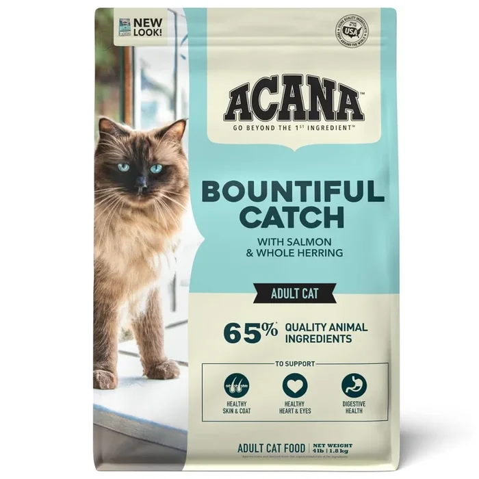 Acana Bountiful Catch Dry Cat Food – Salmon & Herring – 4lb Bag