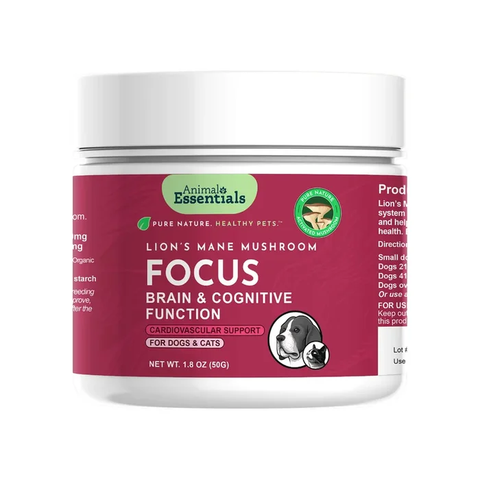 Animal Essentials FOCUS Lion’s Mane Mushroom Powder for Dogs & Cats