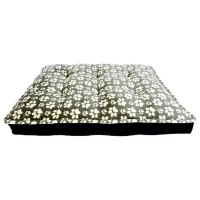 Arlee Pet Products Rover Rest Ortholux Bella Orthopedic Mattress Dog Bed, Linear Paw Charcoal/Black, 45-in x 36-in x 8-in