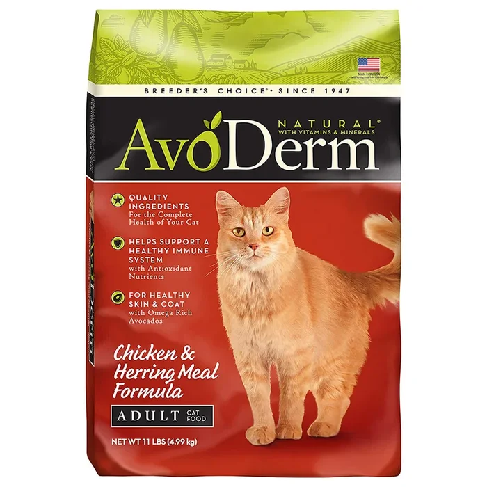AvoDerm Natural Dry Cat Food – Chicken & Herring – 11lb Bag
