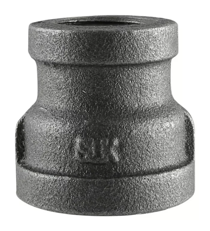 B & K Industries Black Reducing Coupling 150# Malleable Iron Threaded Fittings 1/4″ x 1/8″