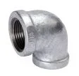 B & K Industries Galvanized 90° Reducing Elbow 150# Malleable Iron Threaded Fittings 1/2″ x 3/8″