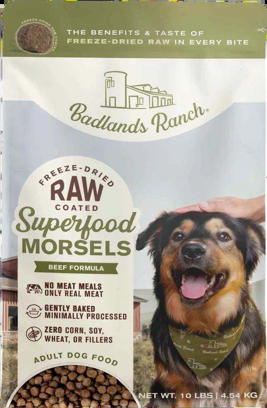 Badlands Ranch Morsel Superfood Dog Food, Beef, 10 Pounds