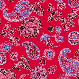 Bandana Floral Paisley Red
