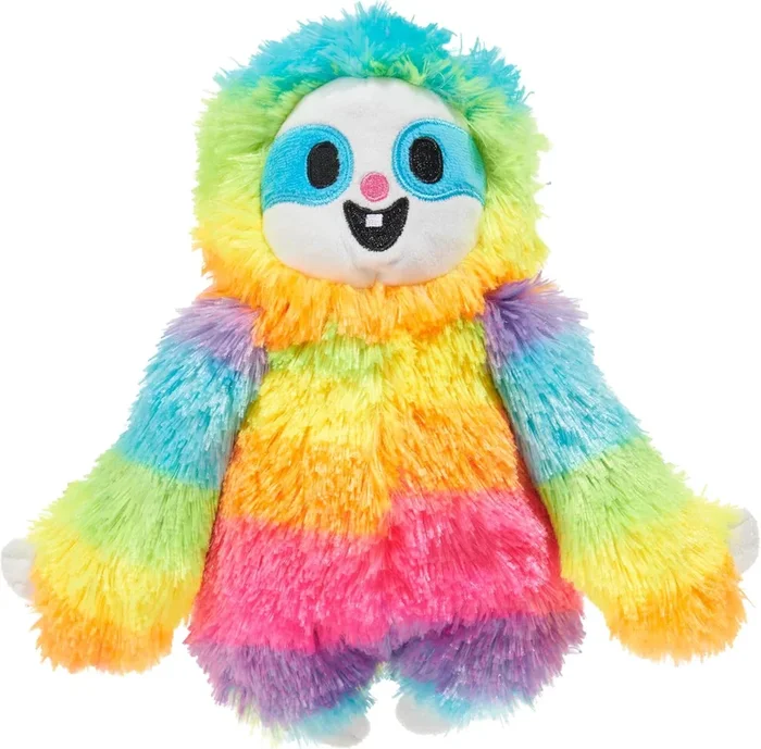 BARK Good Vibes Gary Sloth Plush Dog Toy Rainbow
