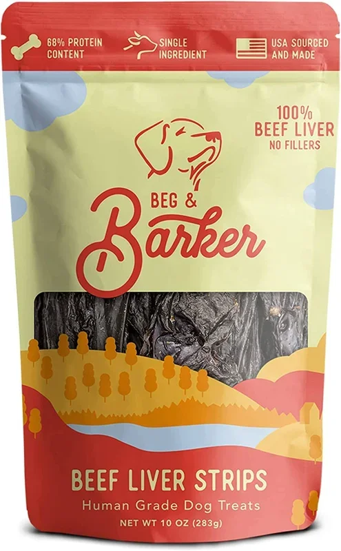 Beg & Barker Strips Beef Liver Air-Dried Dog Treats – 10 Oz