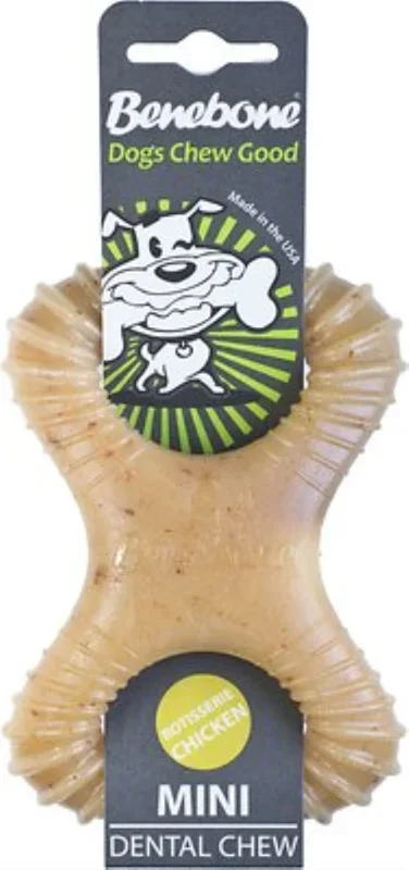 Benebone Rotisserie Chicken Flavored Dental Dog Chew Toy, Mini