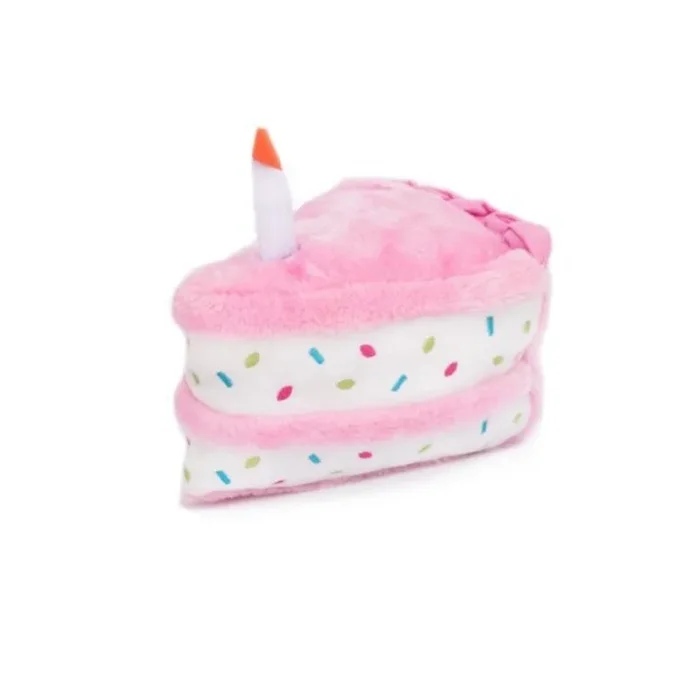 Birthday Cake Plush Dog Toy – Pink