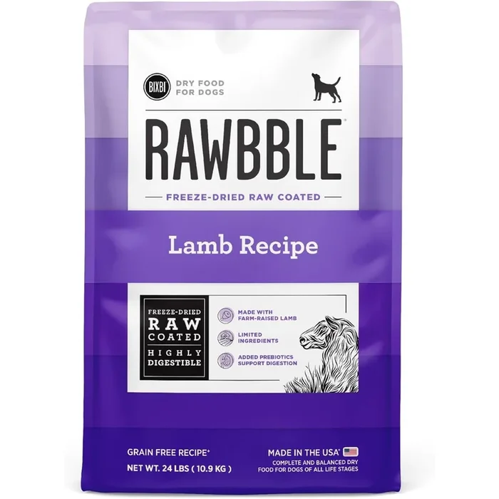 Bixbi Rawbble Dry Dog Food – Lamb – 24lb Bag