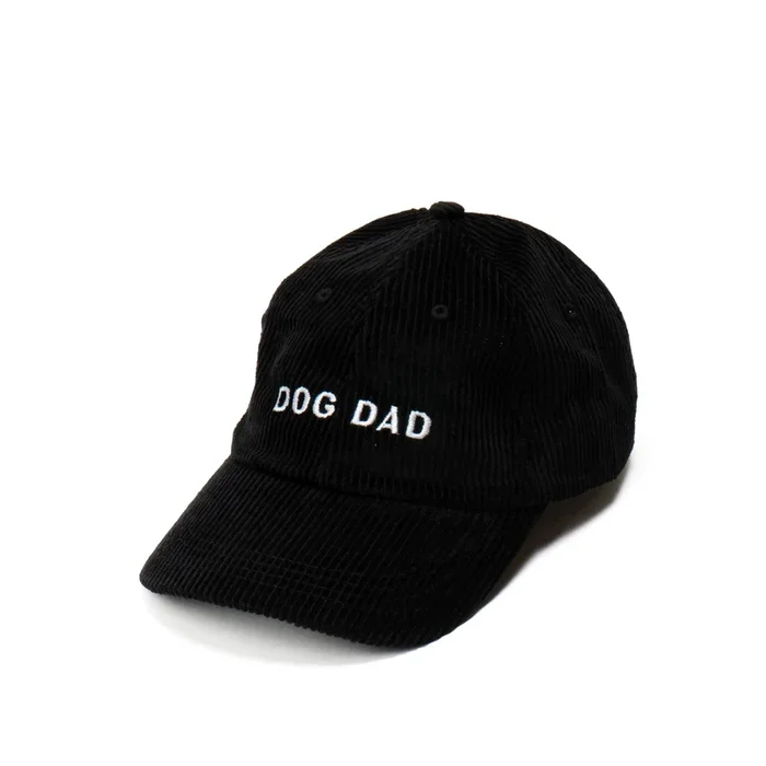 Black Corduroy Dog Dad Hat