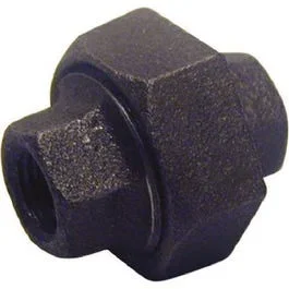 Black Pipe Union, Brass/Iron, 1.25-In.
