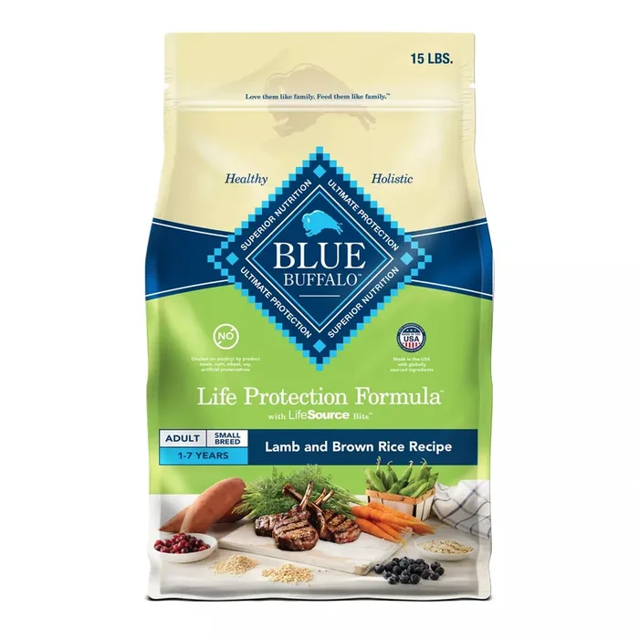 Blue Buffalo Life Protection Formula Natural Adult Small-Breed Lamb and Brown Rice Dry Dog Food – 5 Lbs
