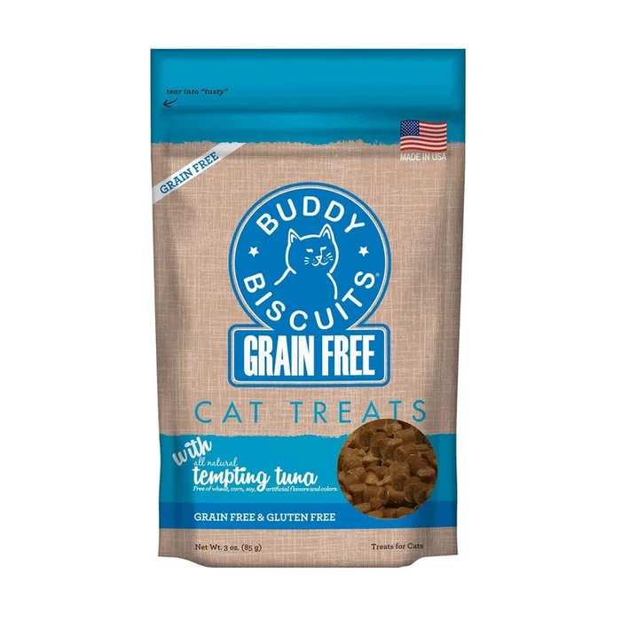 Buddy Biscuits Grain-Free Tempting Tuna Soft and Chewy Cat Treats – 3 oz Bag