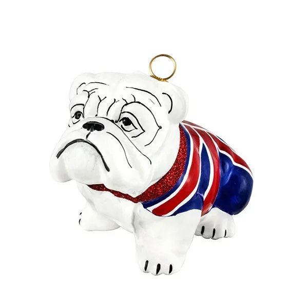 Bulldog Ornament In Union Jack Flag
