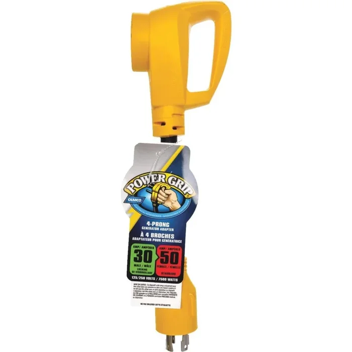 Camco Power Grip 30/50A 4-Prong Dogbone RV Generator Adapter