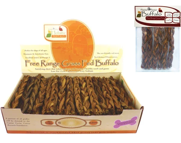 Canine Caviar Buffalo Stix Braided Dog Treat