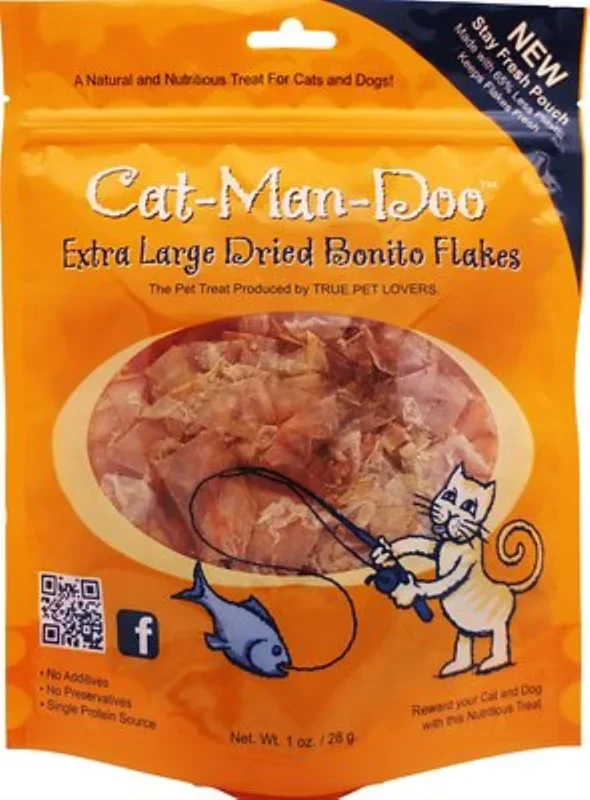 Cat-Man-Doo Extra Large Dried Bonito Flakes Cat & Dog Treats, 1-oz