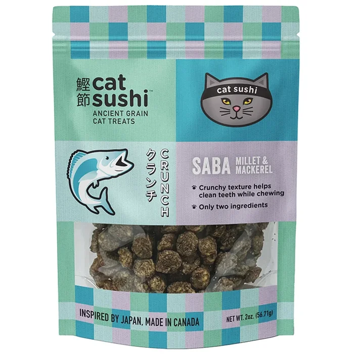 Cat Sushi Ancient Grain Cat Treats – Saba Millet & Mackerel – 2oz Bag