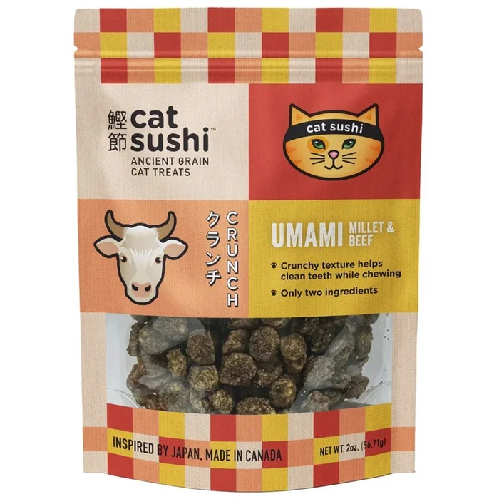 Cat Sushi Umami Millet & Beef Crunchy Cat Treats 2oz