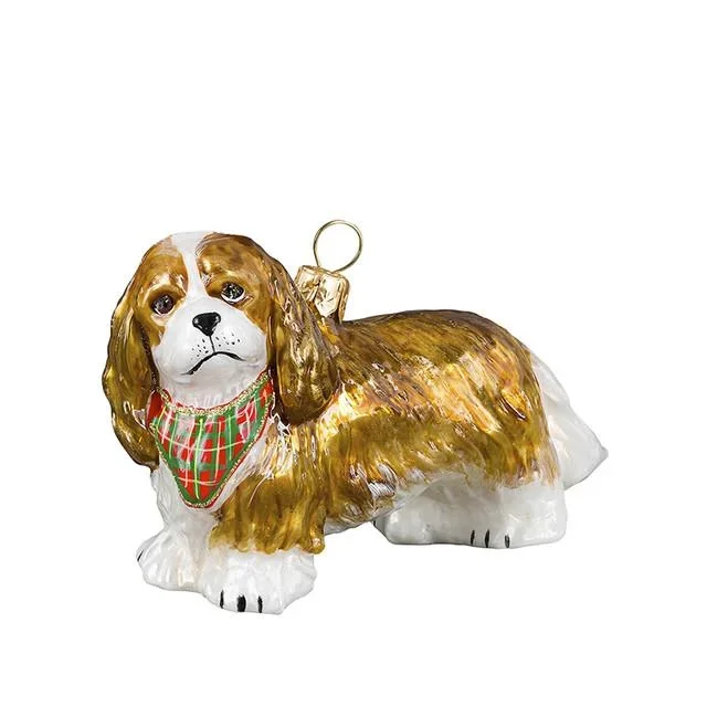 Cavalier King Ornament with Tartan Bandana Blenheim