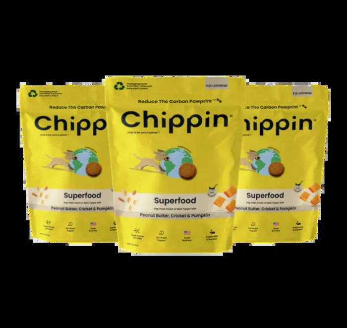Chippin Snacks Cricket treats for Dogs, Peanut Butter, Cricket & Pumpkin, 5-oz