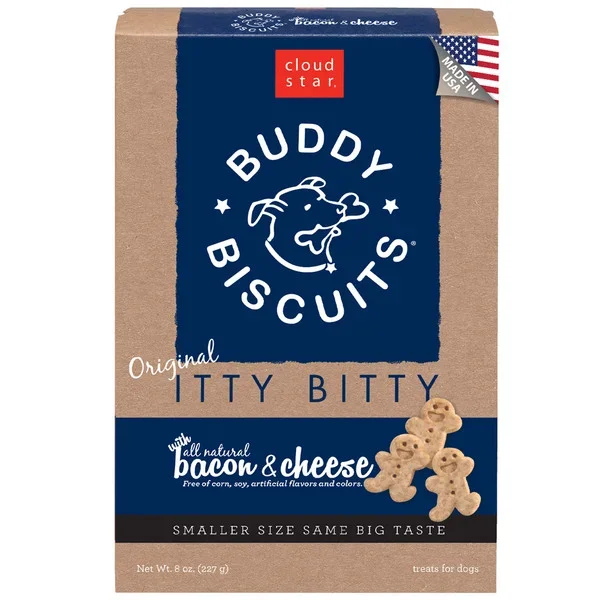 Cloud Star Original Itty Bitty Buddy Biscuits with Bacon and Cheese Dog Treats 8oz