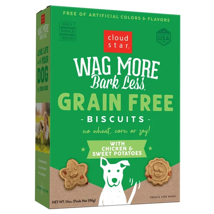 Cloud Star Wag More Bark Less Grain-Free Oven Baked with Chicken & Sweet Potatoes Dog Treats, 14-oz