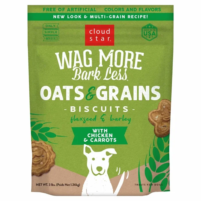 Cloud Star Wag More Bark Less Oven Baked with Chicken & Carrots Dog Treats, 3-lb