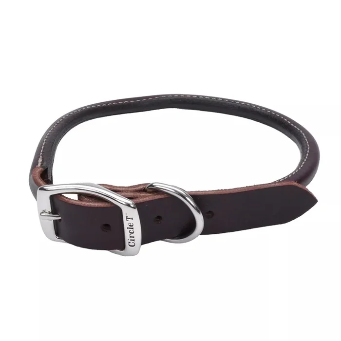 Coastal Pet Products Circle T Latigo Leather Round Dog Collar