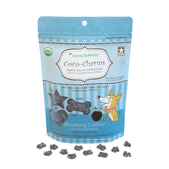 Coco Therapy Coco-Charms Training Treats Blueberry Cobbler – Organic Training Treat for dogs