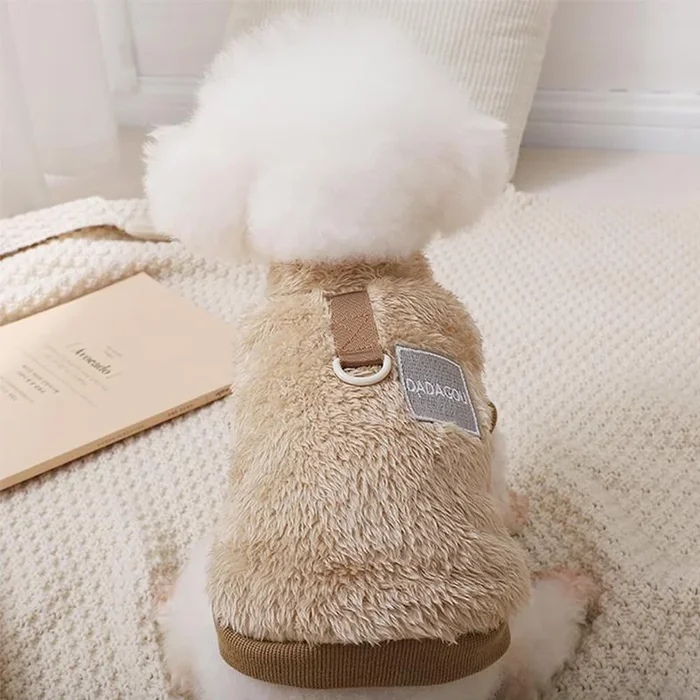 Comfortable and Stylish Fuzzy Dog Vest – Perfect for Winter Walks