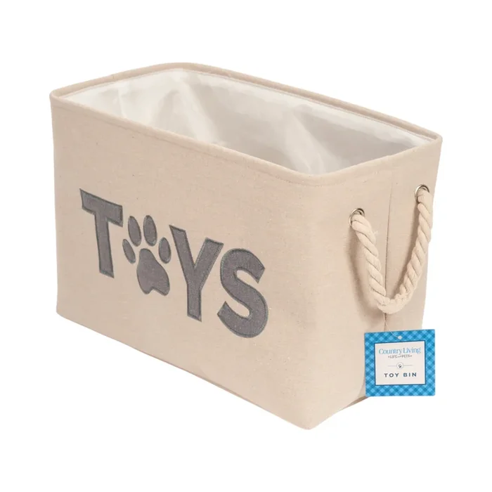 Country Living Foldable Fabric Dog Toy Storage Bin – Convenient Organizer for Pet Accessories