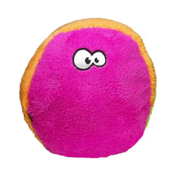 Cycle Dog Duraplush FuzzBall Dog Toy, Orange/Fuchsia, Small