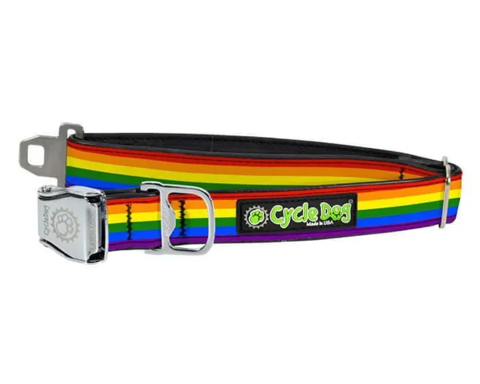 Cycle Dog Regular Width Collar with Plastic Buckle for Dogs, Rainbow Pride, Medium