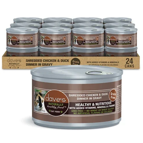 Dave’s Pet Food Shredded Chicken & Duck Dinner in Gravy