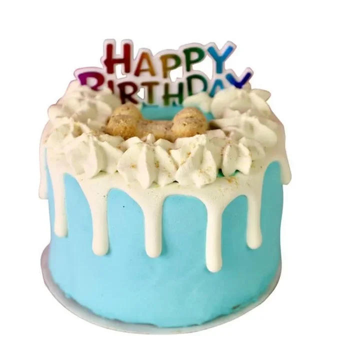DOG CAKE BAKERY Birthday Drip Cake Blue