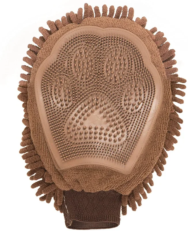 Dog Gone Smart Dirty Dog Grooming Mitt for Pets, Brown