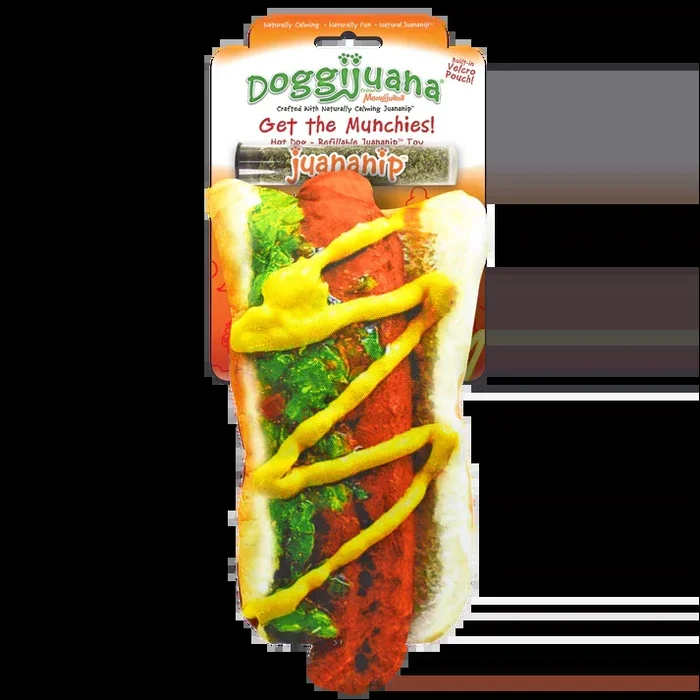 Doggijuana Get the Munchies Refillable Hot Dog Toy