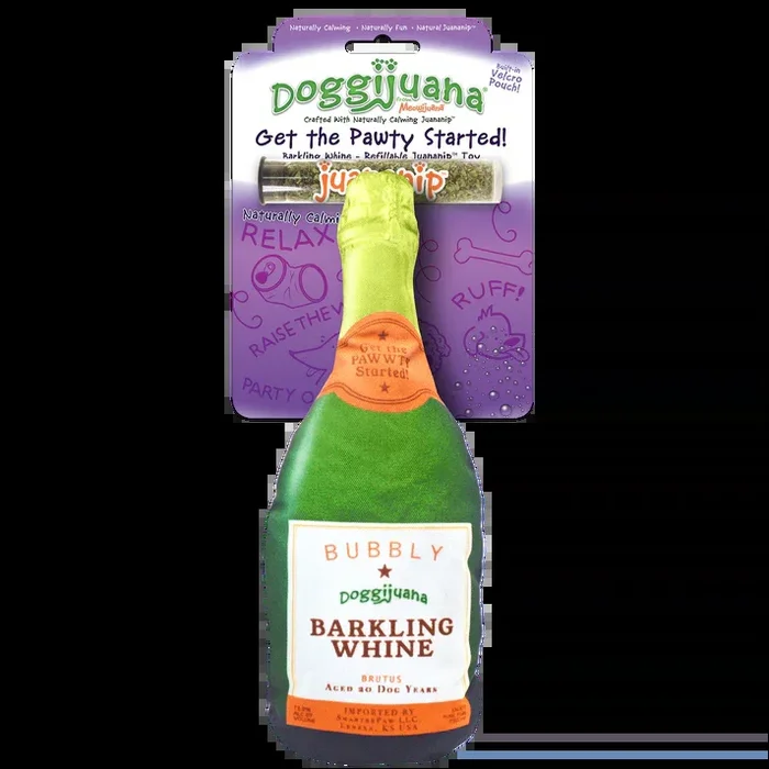 Doggijuana Get the Pawty Started Refillable Barkling Whine Dog Toy