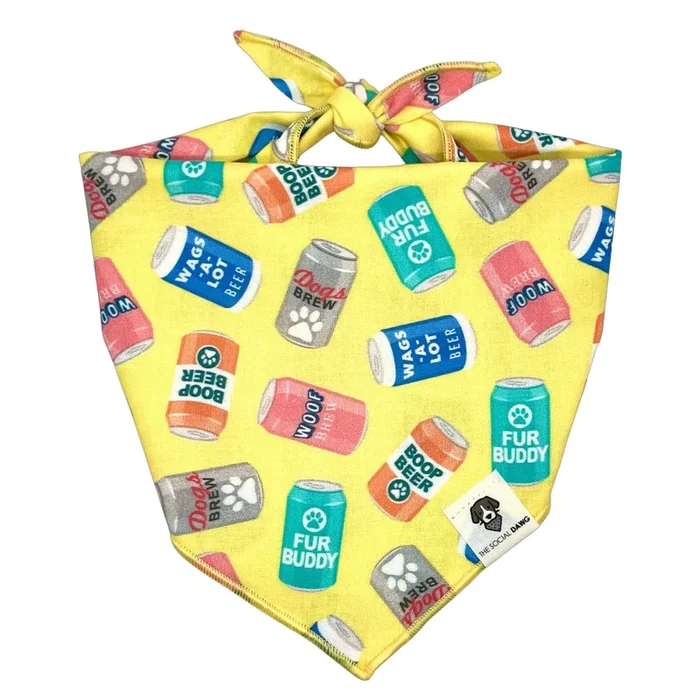Doggy Beers Tie-On Dog Bandana