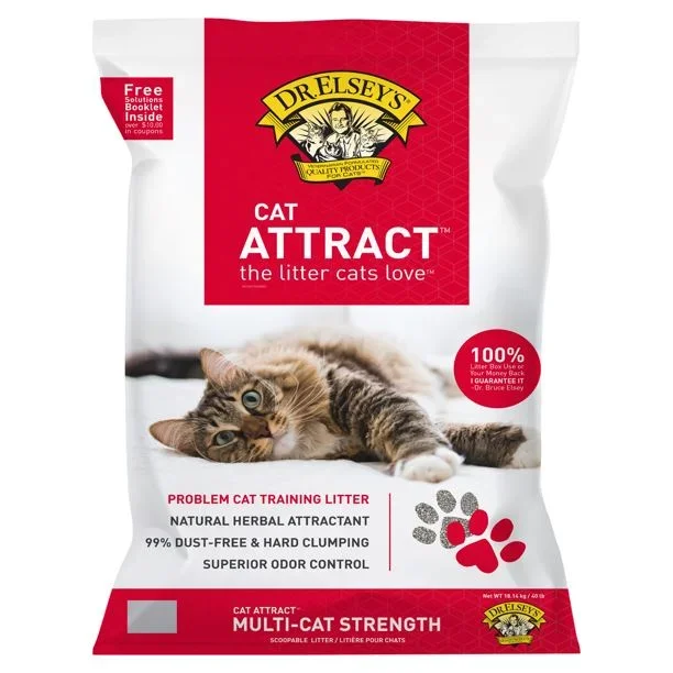 Dr. Elsey’s Precious Cat Litter Alternative Premium Clumping Cat Attract Cat Litter – 40 lb Bag