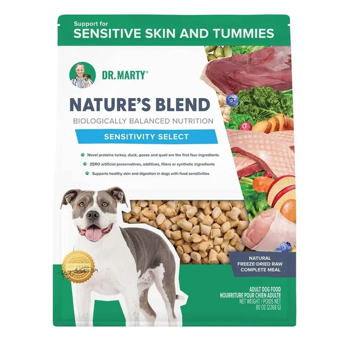 Dr Marty Nature’s Blend Sensitivity Select Freeze Dried Dog Food, 80 Ounces