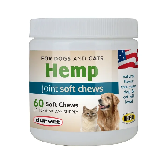 Durvet Hemp Joint Soft Chews For Dogs & Cats 60 count