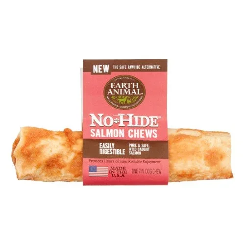 Earth Animal Dog Chews NO HIDE Salmon – 7 Inches – 24 Count
