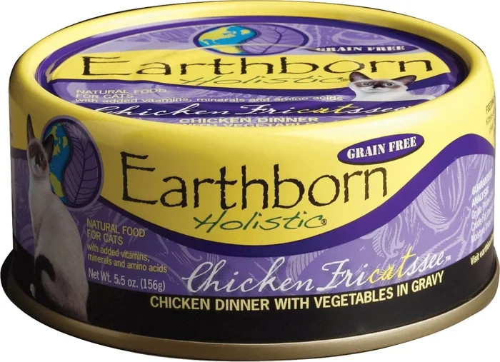 Earthborn Holistic Chicken Fricatssee Grain-Free Natural Canned Cat & Kitten Food, 5.5-oz